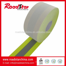 100% aramid base FR reflective warning tape in yellow silver yellow color